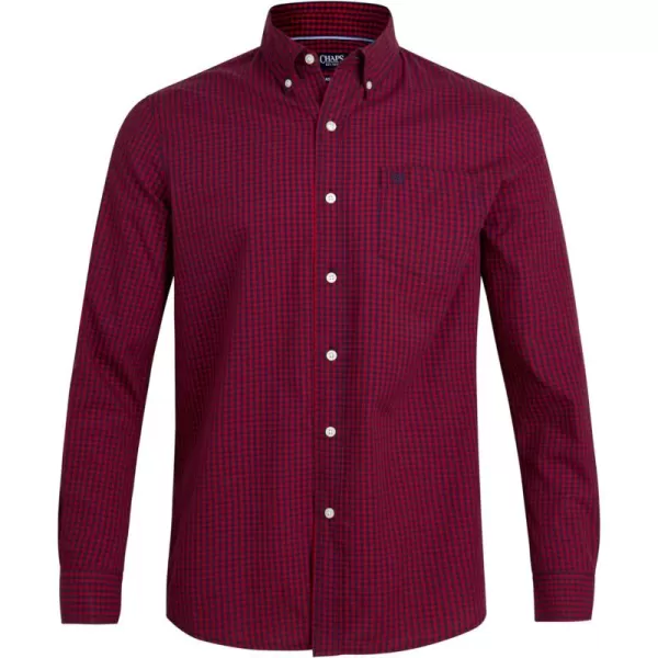 Chaps Men's Button Down Shirt - Long Sleeve Collared Shirt for Men: Wrinkle-Resistant, Sustainable 