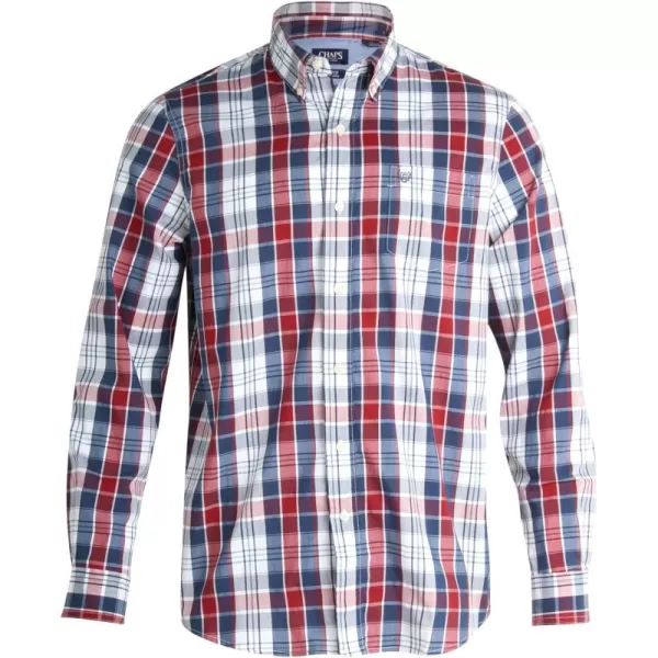 Chaps Men's Button Down Shirt - Long Sleeve Collared Shirt for Men: Wrinkle-Resistant, Sustainable 