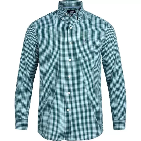 Chaps Men's Button Down Shirt - Long Sleeve Collared Shirt for Men: Wrinkle-Resistant, Sustainable 