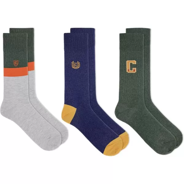 Chaps Men's Casual Dress Cushioned Crew Socks-3 Pair Pack-Classic Fashion Designs