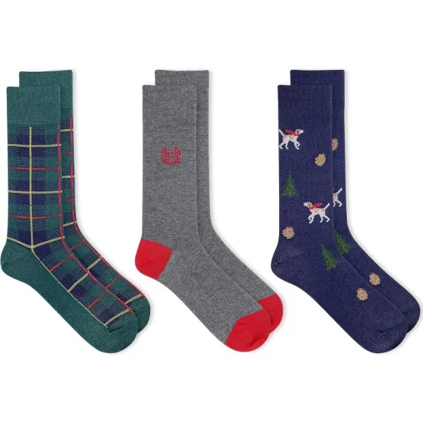 Chaps Men's Casual Dress Cushioned Crew Socks-3 Pair Pack-Classic Fashion Designs