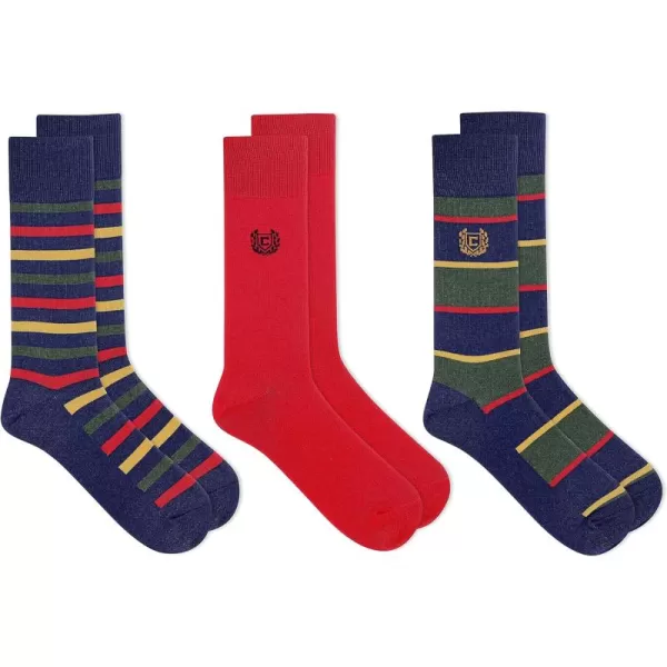 Chaps Men's Casual Dress Cushioned Crew Socks-3 Pair Pack-Classic Fashion Designs