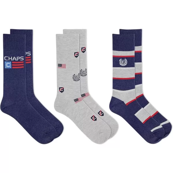 Chaps Men's Casual Dress Cushioned Crew Socks-3 Pair Pack-Classic Fashion Designs