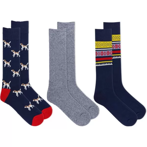 Chaps Men's Casual Fashion Cushioned Crew Socks-3 Pair Pack-Classic Designs with Stretch Blend