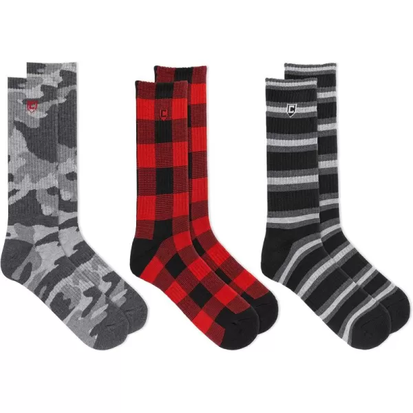 Chaps Men's Casual Fashion Cushioned Crew Socks-3 Pair Pack-Classic Designs with Stretch Blend