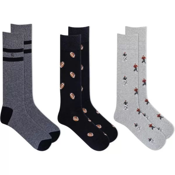 Chaps Men's Casual Fashion Cushioned Crew Socks-3 Pair Pack-Classic Designs with Stretch Blend