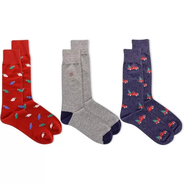 Chaps Men's Casual Fashion Cushioned Crew Socks-3 Pair Pack-Classic Designs with Stretch Blend)