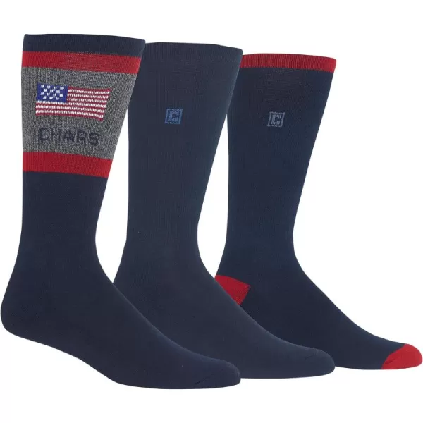 Chaps Men's Casual Flag Stripe Crew Socks - 3 Pair Pack)