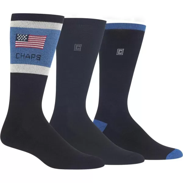 Chaps Men's Casual Flag Stripe Crew Socks - 3 Pair Pack)