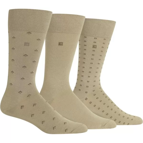 Chaps Men's Classic Dress Crew Socks-3 Pair Pack-Pattern and Solid Color Designs)