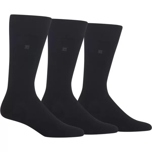 Chaps Men's Classic Dress Crew Socks-3 Pair Pack-Pattern and Solid Color Designs)