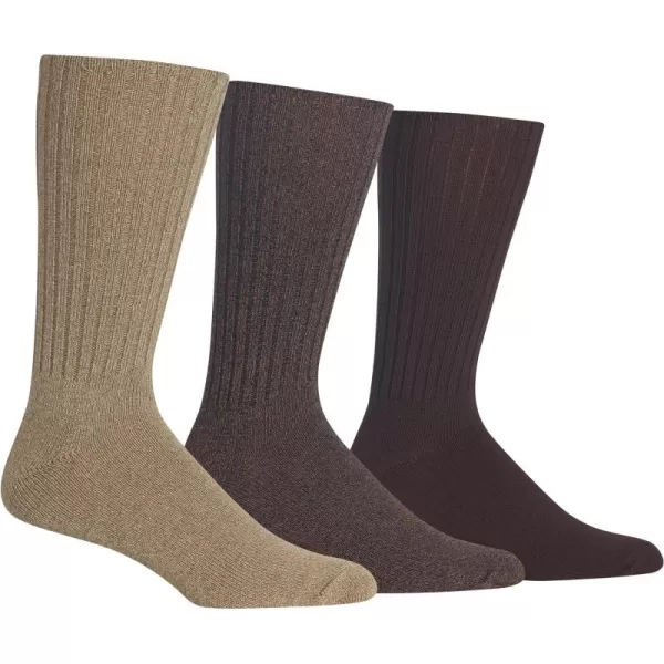 Chaps Men's Dress Crew Socks - 3 Pair Pack - Assorted Solid Color and True Rib