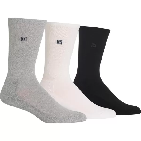 Chaps Men's Dress Crew Socks - 3 Pair Pack - Assorted Solid Color and True Rib