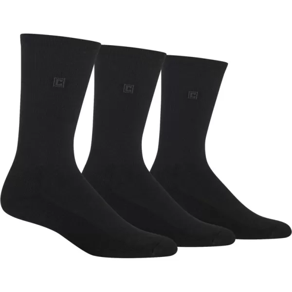 Chaps Men's Dress Crew Socks - 3 Pair Pack - Assorted Solid Color and True Rib