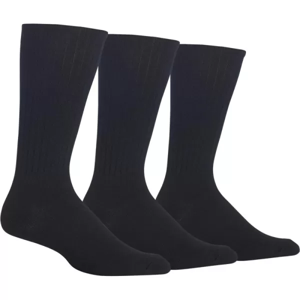 Chaps Men's Dress Crew Socks - 3 Pair Pack - Assorted Solid Color and True Rib