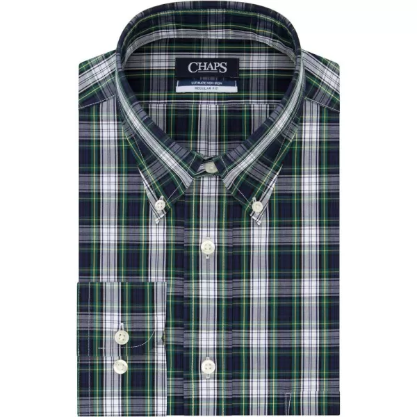 Chaps Men's Dress Shirt Regular Fit Stretch Check