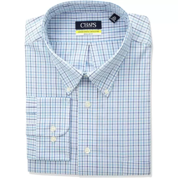 Chaps Men's Dress Shirt Regular Fit Stretch Check