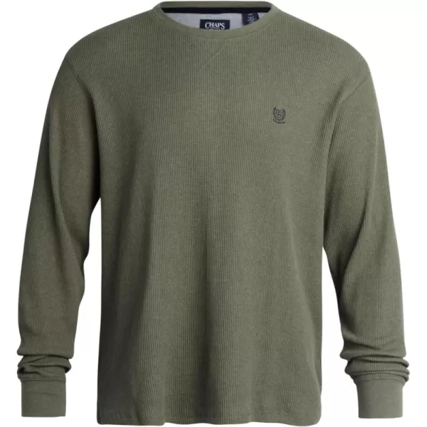 Chaps Men's Long Sleeve Shirt - Casual Thermal Crewneck Shirt - Waffle Knit Shirt for Men 