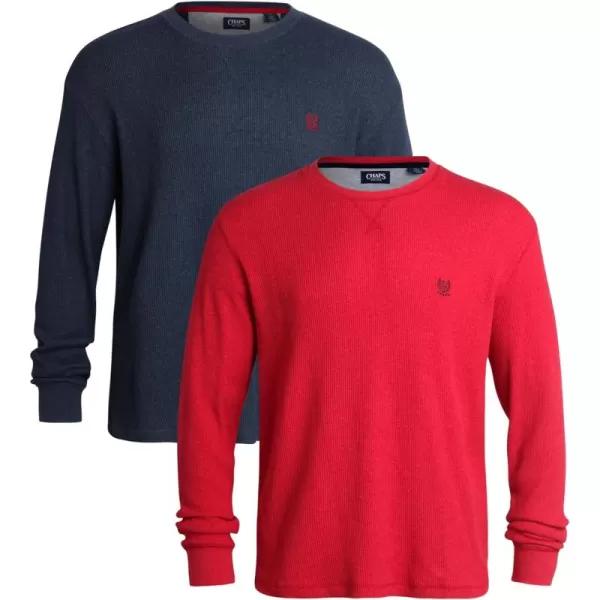 Chaps Men's Long Sleeve Shirt – 2 Pack Casual Thermal Crewneck Shirt - Waffle Knit Shirt for Men 