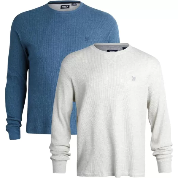 Chaps Men's Long Sleeve Shirt – 2 Pack Casual Thermal Crewneck Shirt - Waffle Knit Shirt for Men 