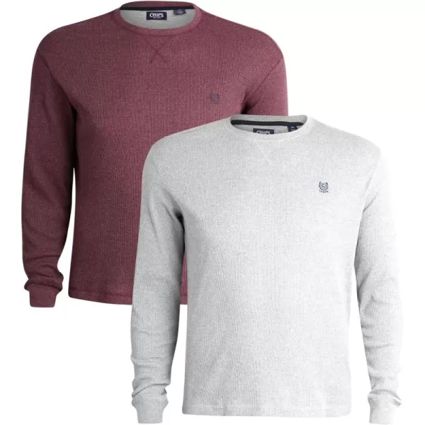 Chaps Men's Long Sleeve Shirt – 2 Pack Casual Thermal Crewneck Shirt - Waffle Knit Shirt for Men 
