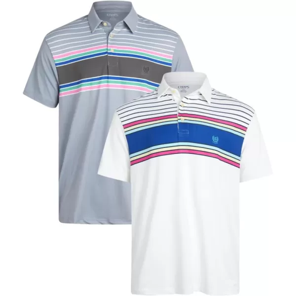 Chaps Men's Polo Shirt - 2 Pack Dry Fit Performance Short Sleeve Golf Polo Shirt for Men 