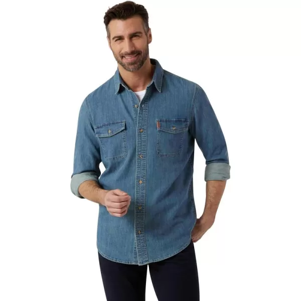 Chaps Men's Shirt - Comfort Stretch Button Down Denim Shirt - Casual Long Sleeve Collared Shirt for Men, M-XXL