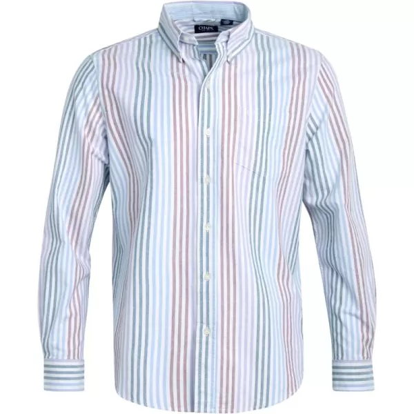Chaps Men's Shirt - Relaxed Fit Comfort Stretch Button Down Oxford Shirt - Causal Long Sleeve Cotton Shirt for Men 