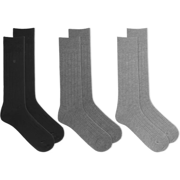 Chaps Men's Soft Touch True Rib Dress Crew Socks-3 Pair Pack-Modal Blend and Embroidered Detail