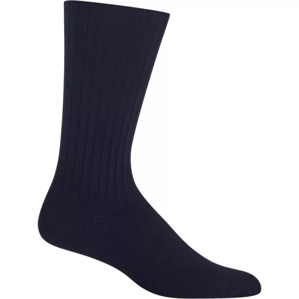 Chaps Men's Solid Color Casual True Rib Crew Socks-1 &amp; 3 Pairs-Cotton Comfort and Breathable Mesh