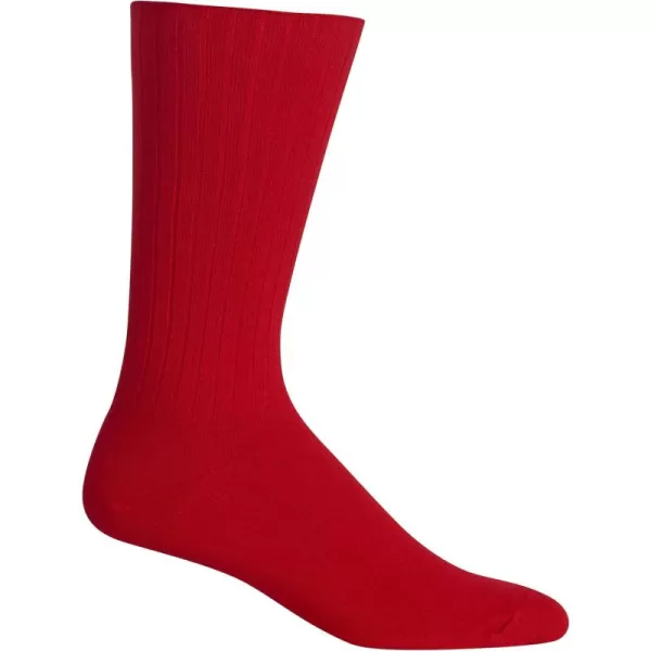 Chaps Men's Solid Color Casual True Rib Crew Socks-1 &amp; 3 Pairs-Cotton Comfort and Breathable Mesh