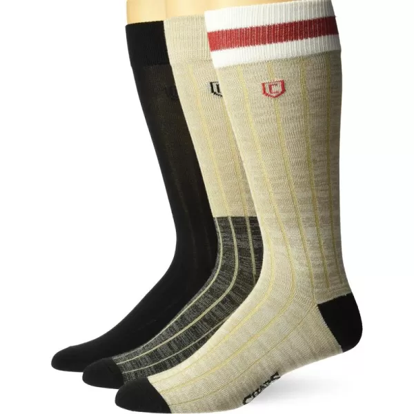 Chaps Men's Super Soft Casual Colorblock Stripe Crew Socks-3 Pair Pack-Flat Knit Cushion