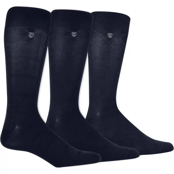 Chaps Men's Super Soft Dress Crew Socks-3 Pair Pack-Patterns and Textures