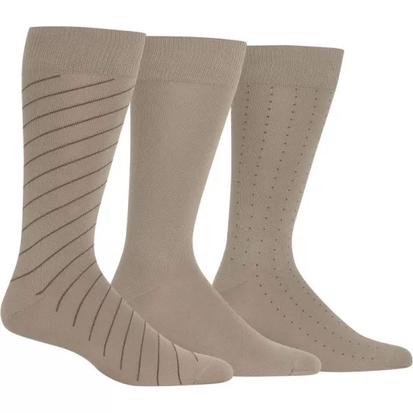 Chaps Men's Super Soft Dress Crew Socks-3 Pair Pack-Patterns and Textures