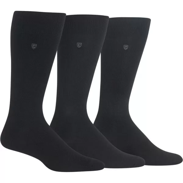 Chaps Men's Super Soft Dress Crew Socks-3 Pair Pack-Patterns and Textures