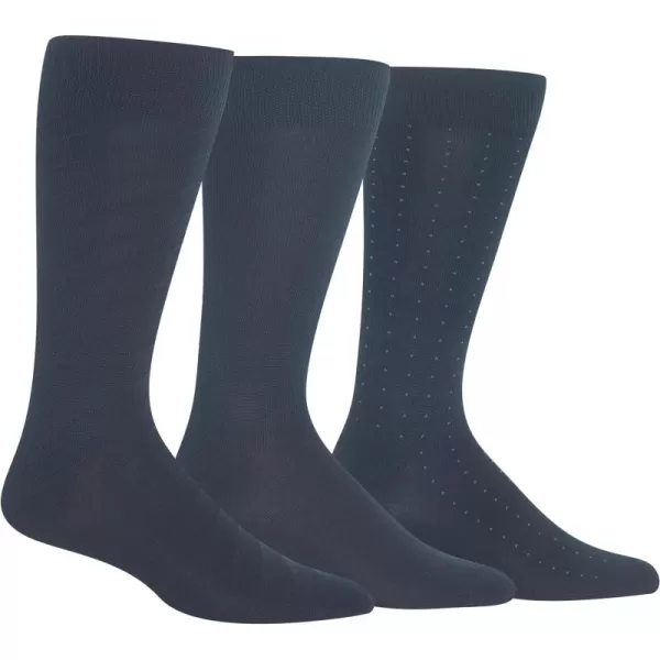 Chaps Men's Super Soft Dress Crew Socks-3 Pair Pack-Patterns and Textures