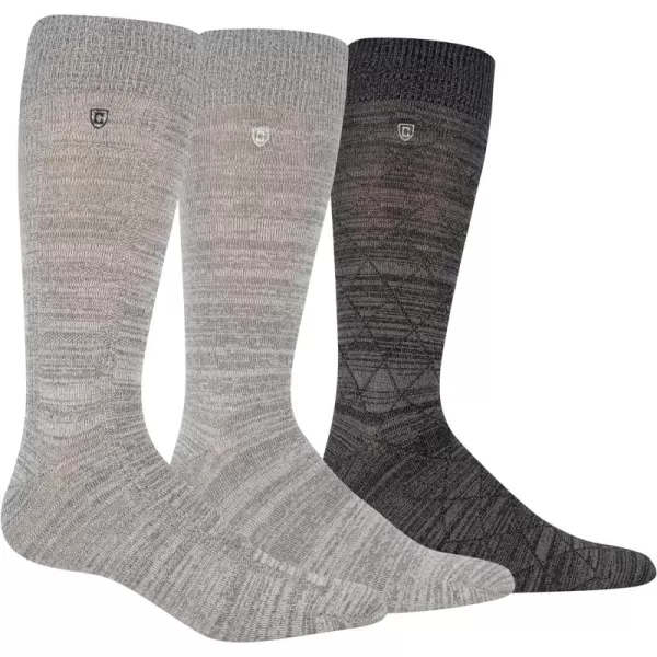Chaps Men's Super Soft Dress Crew Socks-3 Pair Pack-Patterns and Textures