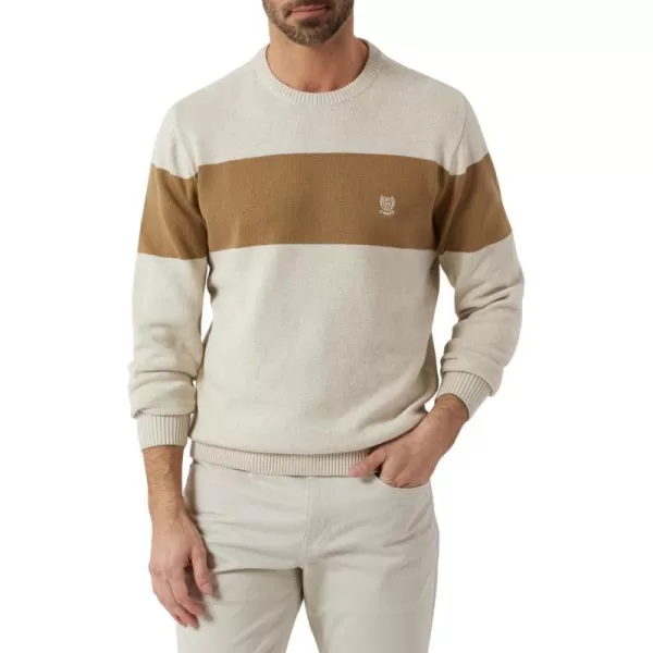 Chaps Men's Sweater - Midweight Classic Fit Cotton Crewneck Striped Pullover Sweater for Men 