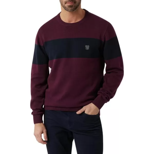 Chaps Men's Sweater - Midweight Classic Fit Cotton Crewneck Striped Pullover Sweater for Men 