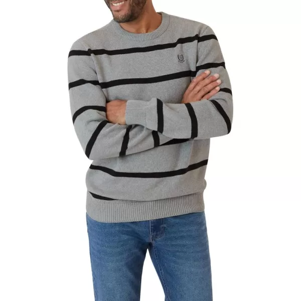 Chaps Men's Sweater - Midweight Classic Fit Cotton Crewneck Striped Pullover Sweater for Men 