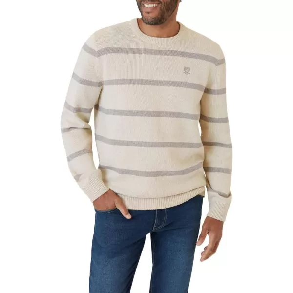 Chaps Men's Sweater - Midweight Classic Fit Cotton Crewneck Striped Pullover Sweater for Men 