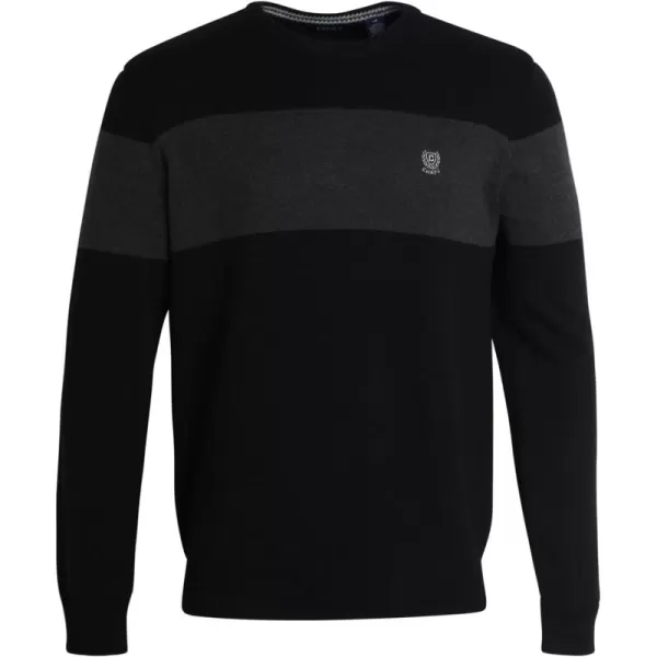 Chaps Men's Sweater - Midweight Classic Fit Cotton Crewneck Striped Pullover Sweater for Men 