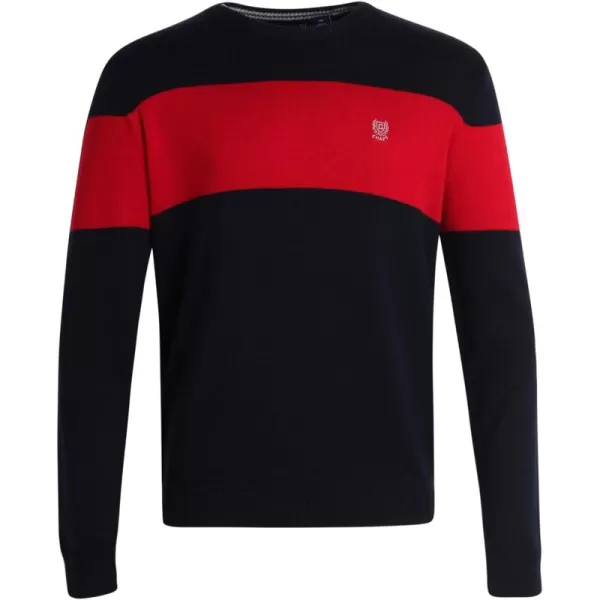 Chaps Men's Sweater - Midweight Classic Fit Cotton Crewneck Striped Pullover Sweater for Men 