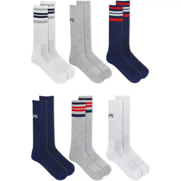 Chaps Sport Cushioned Repreve Athletic Socks-6 Pair Pack-Breathable Front Mesh and Arch Support, Men's Shoe Size: 6-12