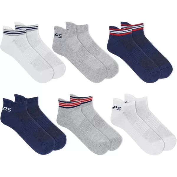 Chaps Sport Cushioned Repreve Athletic Socks-6 Pair Pack-Breathable Front Mesh and Arch Support, Men's Shoe Size: 6-12