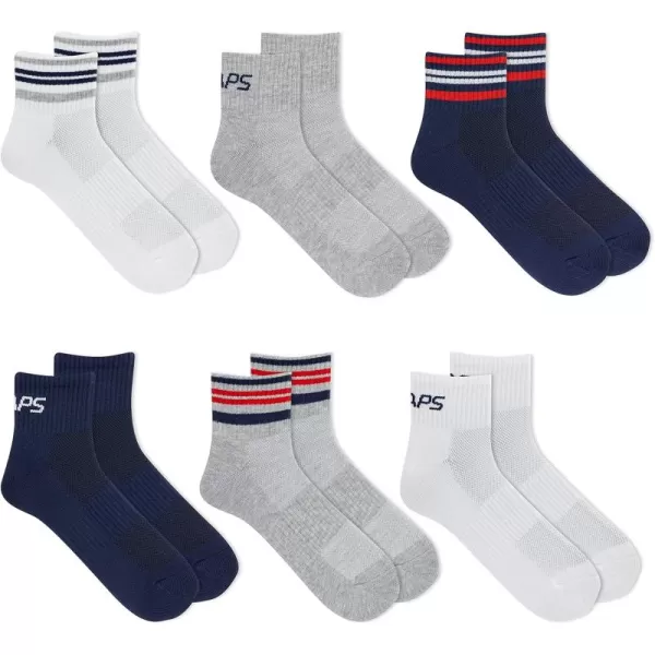 Chaps Sport Cushioned Repreve Athletic Socks-6 Pair Pack-Breathable Front Mesh and Arch Support, Men's Shoe Size: 6-12