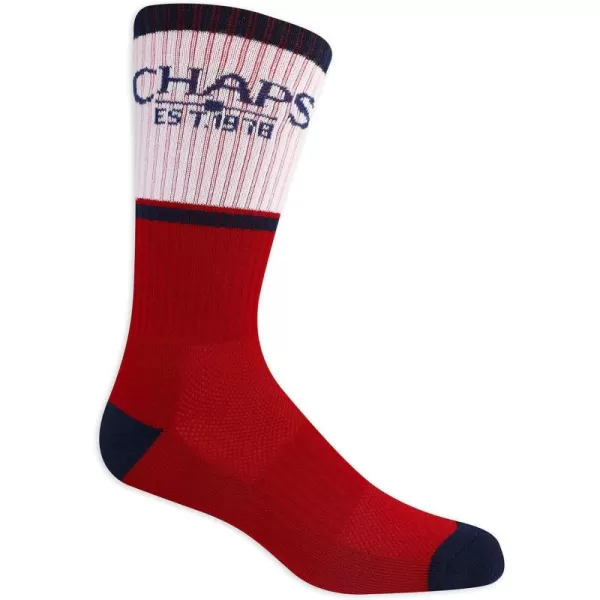 Chaps Sport Cushioned Repreve Athletic Socks-6 Pair Pack-Breathable Front Mesh and Arch Support, Men's Shoe Size: 6-12)