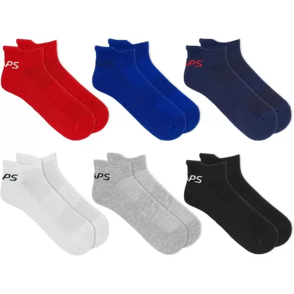 Chaps Sport Cushioned Repreve Athletic Socks-6 Pair Pack-Breathable Front Mesh and Arch Support, Men's Shoe Size: 6-12)