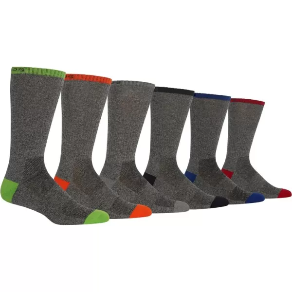 Chaps Sport Cushioned Repreve Athletic Socks-6 Pair Pack-Breathable Front Mesh and Arch Support, Men's Shoe Size: 6-12