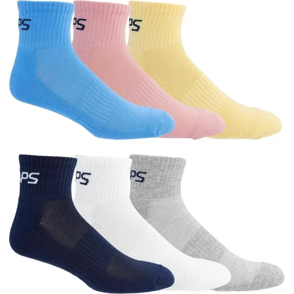 Chaps Sport Cushioned Repreve Athletic Socks-6 Pair Pack-Breathable Front Mesh and Arch Support, Men's Shoe Size: 6-12)